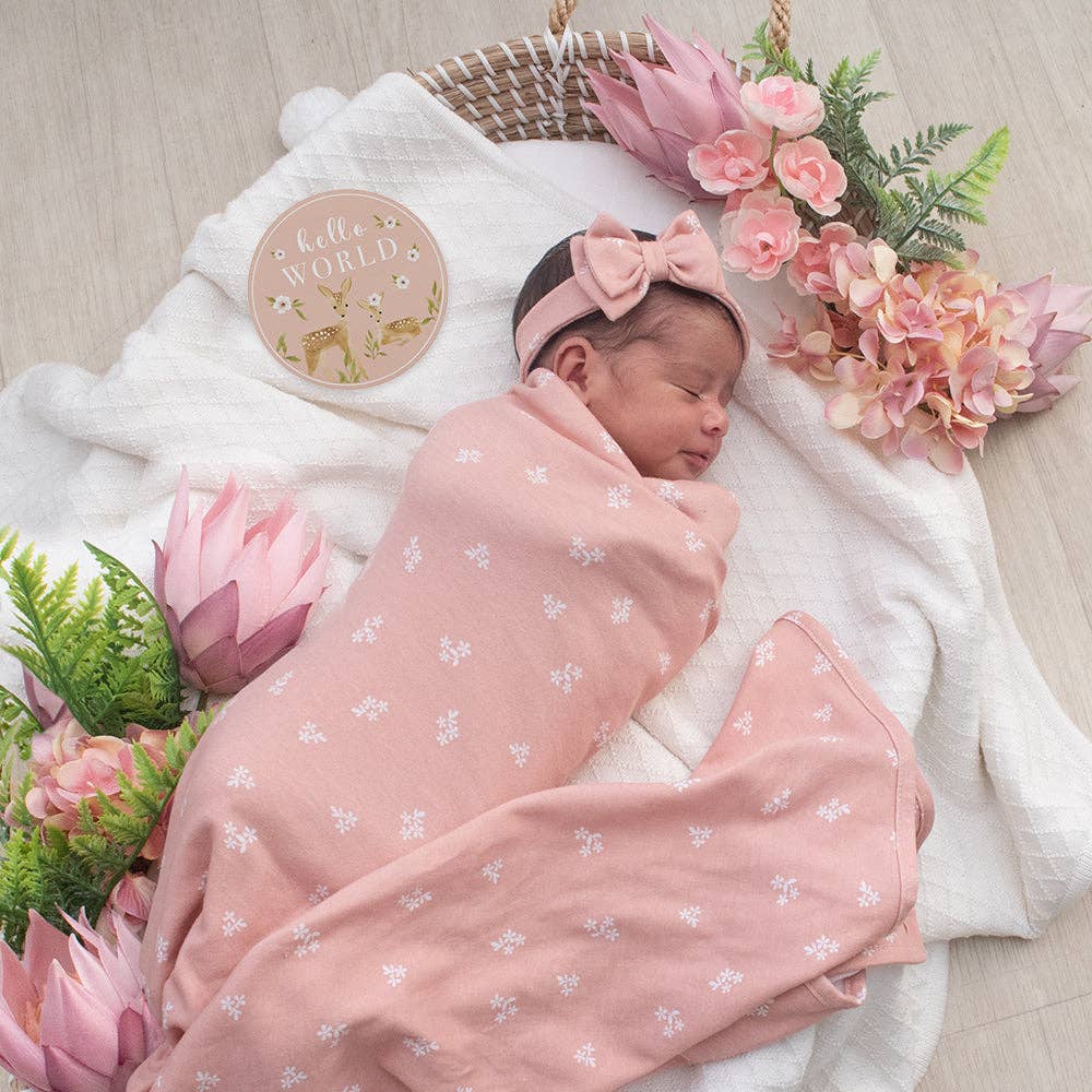 Living Textiles - 2PK 100% Premium Baby Cotton Jersey Swaddle | Sophia Garden