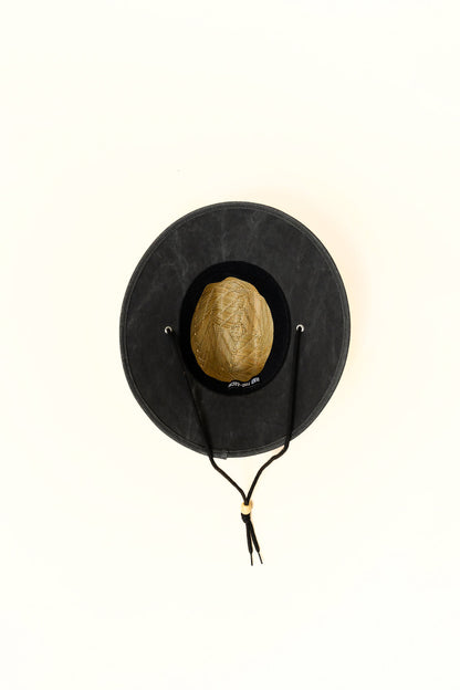 TODDLER STRAW HAT - ACID WASH BLACK