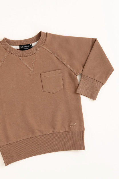 ORGANIC COTTON CREWNECK -  ALMOND