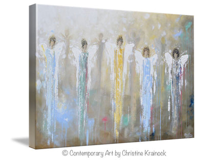 GICLEE PRINT Art Abstract Guardian Angels Painting Angel Wall Art~ Joyful Heart Foundation Charity