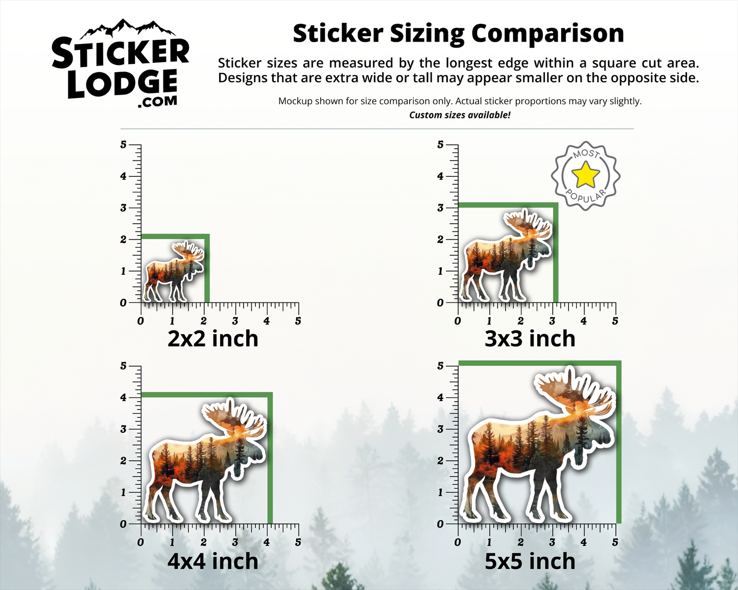 Moose and Forest Nature Double Exposure Vinyl Sticker