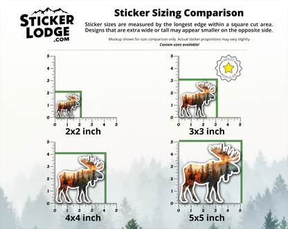 Moose and Forest Nature Double Exposure Vinyl Sticker