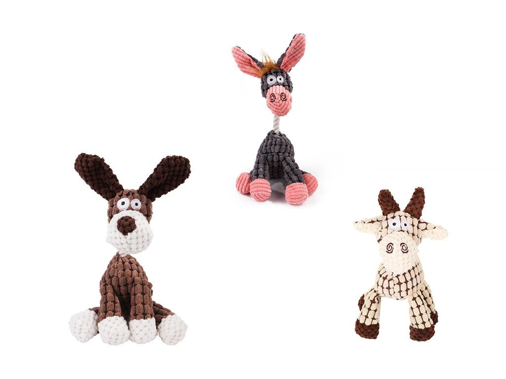 Squeaky Donkey Plush Dog Toy