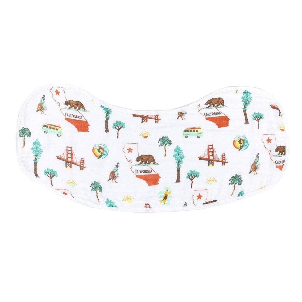 Gift Set: California Baby Muslin Swaddle Blanket and Burp Cloth/Bib Combo Hospital Coming Home Essential