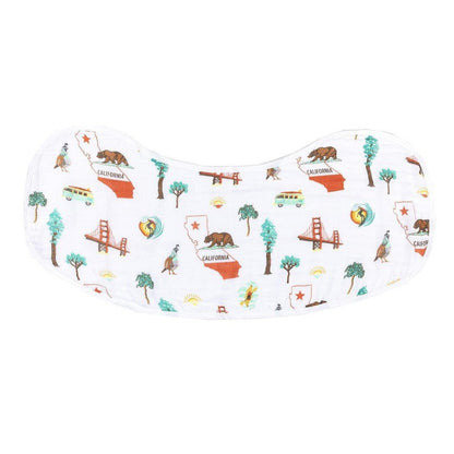 Gift Set: California Baby Muslin Swaddle Blanket and Burp Cloth/Bib Combo Hospital Coming Home Essential