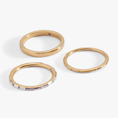 Baguette Stacking Ring Set of 3