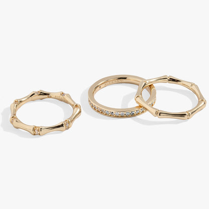 Bamboo Trio Ring Set