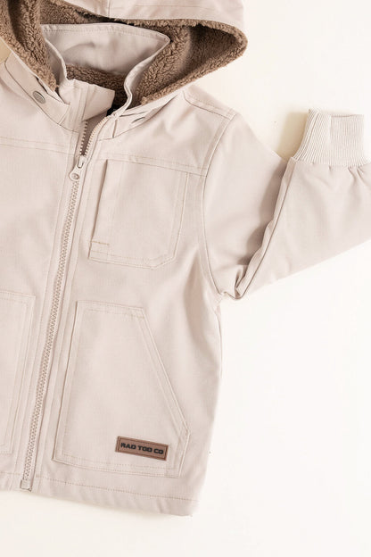 REMOVABLE HOODIE BANXS JACKET - BEIGE