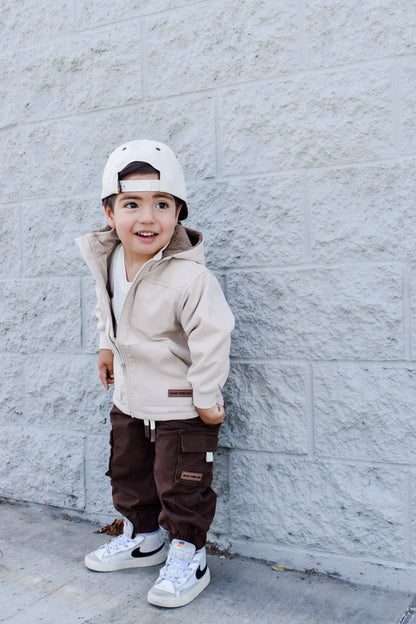 REMOVABLE HOODIE BANXS JACKET - BEIGE