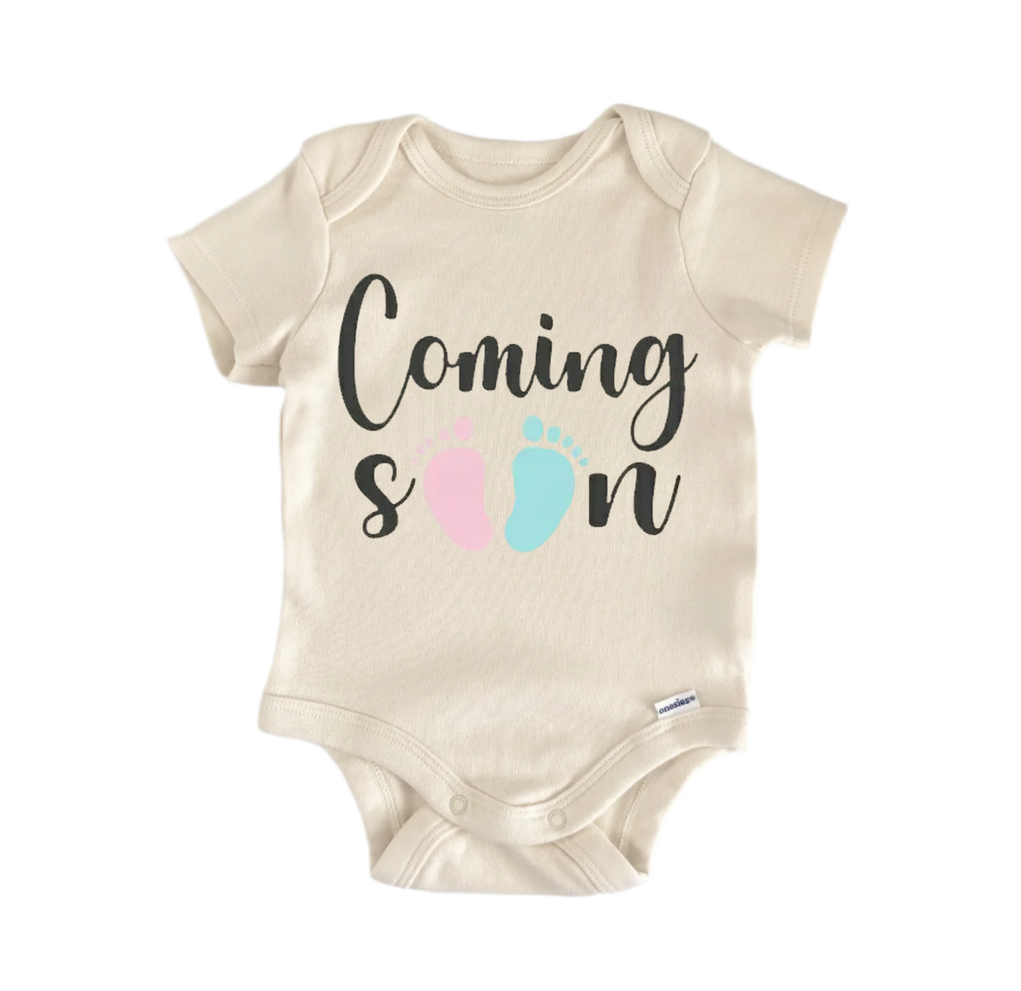 Coming Soon Pink Blue Newborn Baby Onesie® Bodysuit
