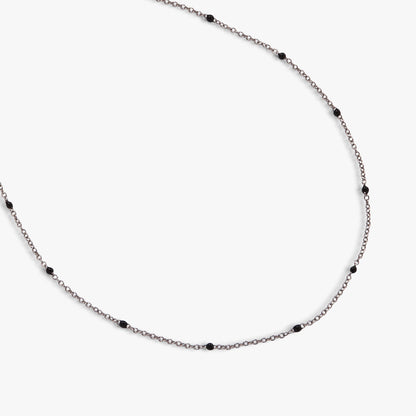 Enamel Black Dot Chain Necklace