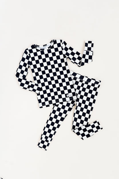 BAMBOO - BLACK CHECKERED 2 PC