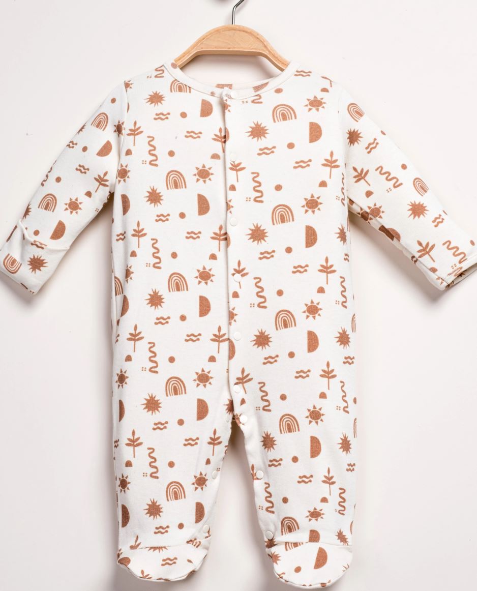 Bohemian Cotton Footed Romper – Cozy Boho Baby Outfit