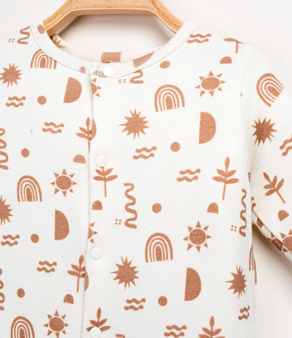 Bohemian Cotton Footed Romper – Cozy Boho Baby Outfit