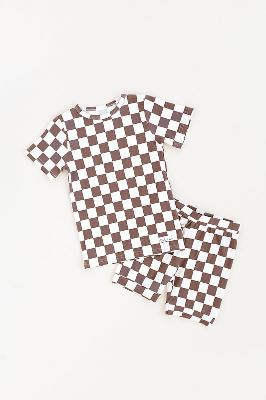 BAMBOO - BRONZE CHECKERED SHORT SLEEVE 2 PC