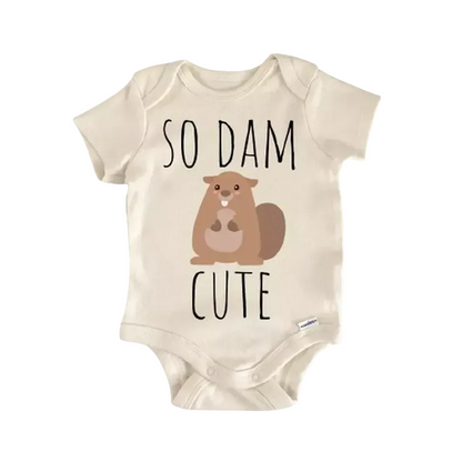 Beaver Dam Animal Newborn Baby Onesie® Bodysuit