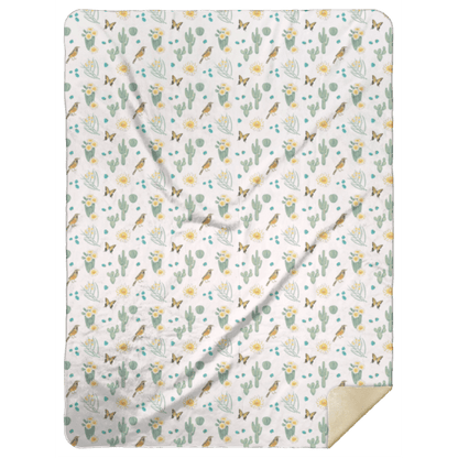 Cactus Blossom Plush Throw Blanket 60x80 Cozy Hometown Comfort