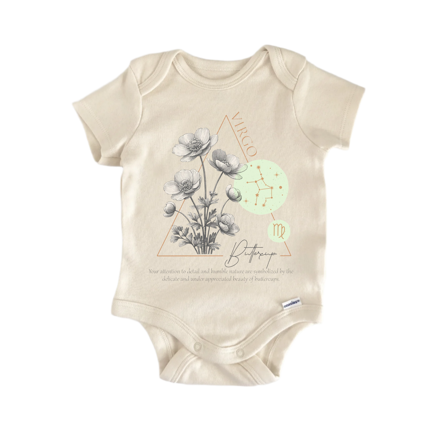 Virgo Floral Celestial Newborn Baby Onesie® Bodysuit GS1