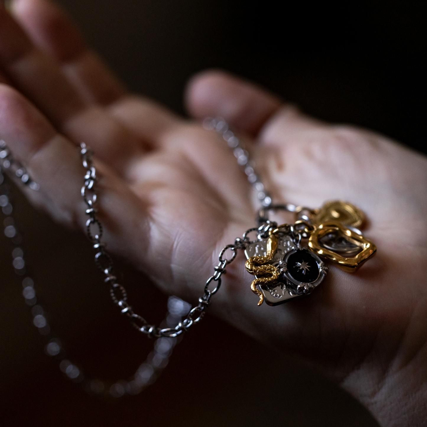 Textured Chronicle Charm Necklace: Laurelladeville x Babe Co.