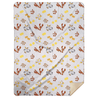 Clam Bake Plush Throw Blanket 60x80 Cozy Hometown Comfort