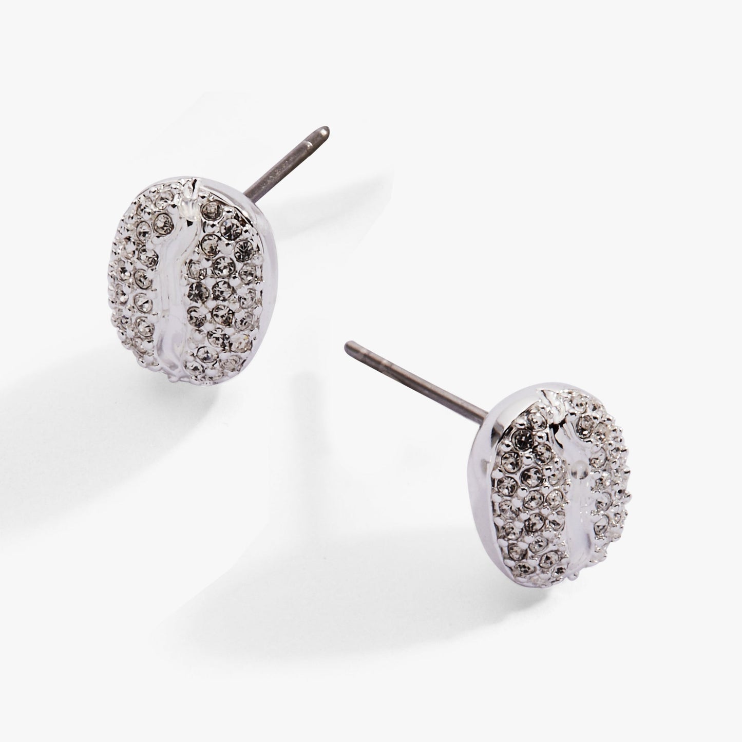 Coffee Bean Pave Crystal Stud Earrings