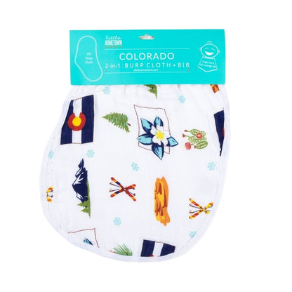 Gift Set: Colorado Baby Muslin Swaddle Blanket and Burp Cloth/Bib Combo Extra Large Bamboo Cotton