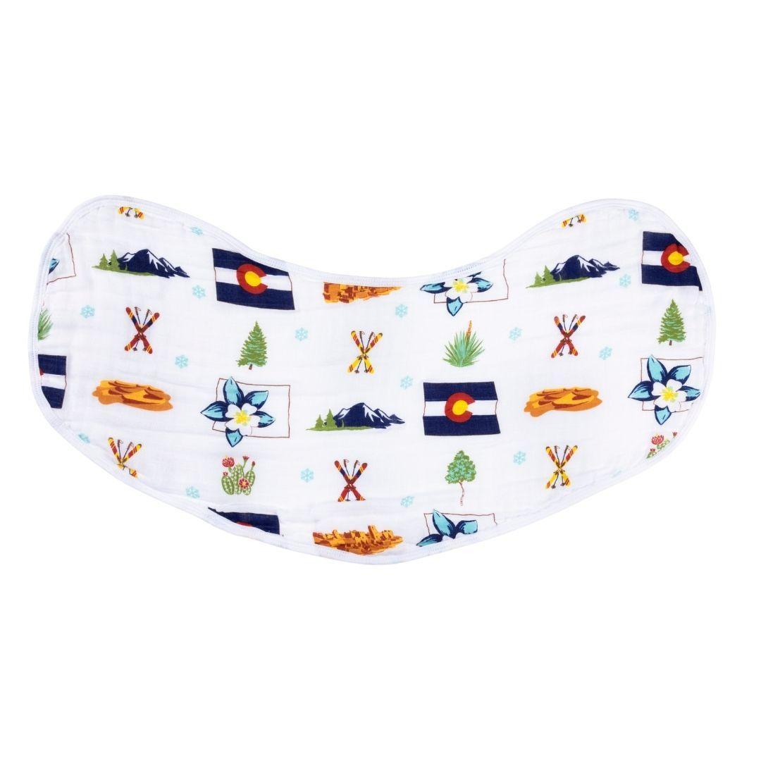 Gift Set: Colorado Baby Muslin Swaddle Blanket and Burp Cloth/Bib Combo Extra Large Bamboo Cotton