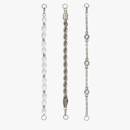 Crystal + Pearl Stranded™ Bracelet Set