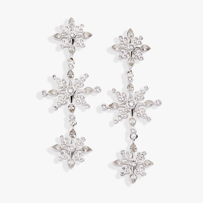Crystal Snowflake Linear Earrings