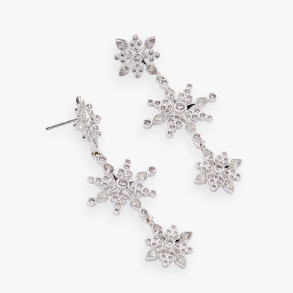 Crystal Snowflake Linear Earrings