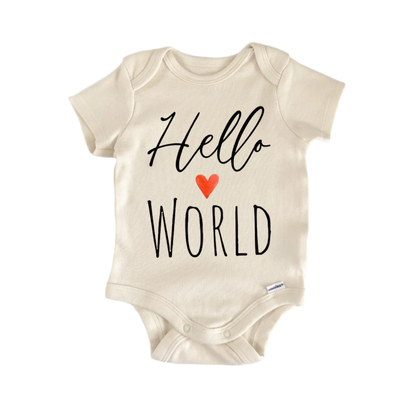 Hello World Heart Newborn Baby Onesie® Bodysuit