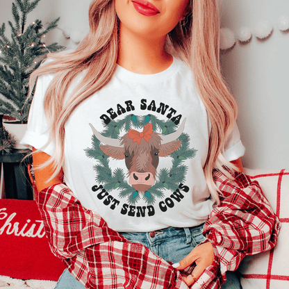 Dear Santa Just Send Cows Tee