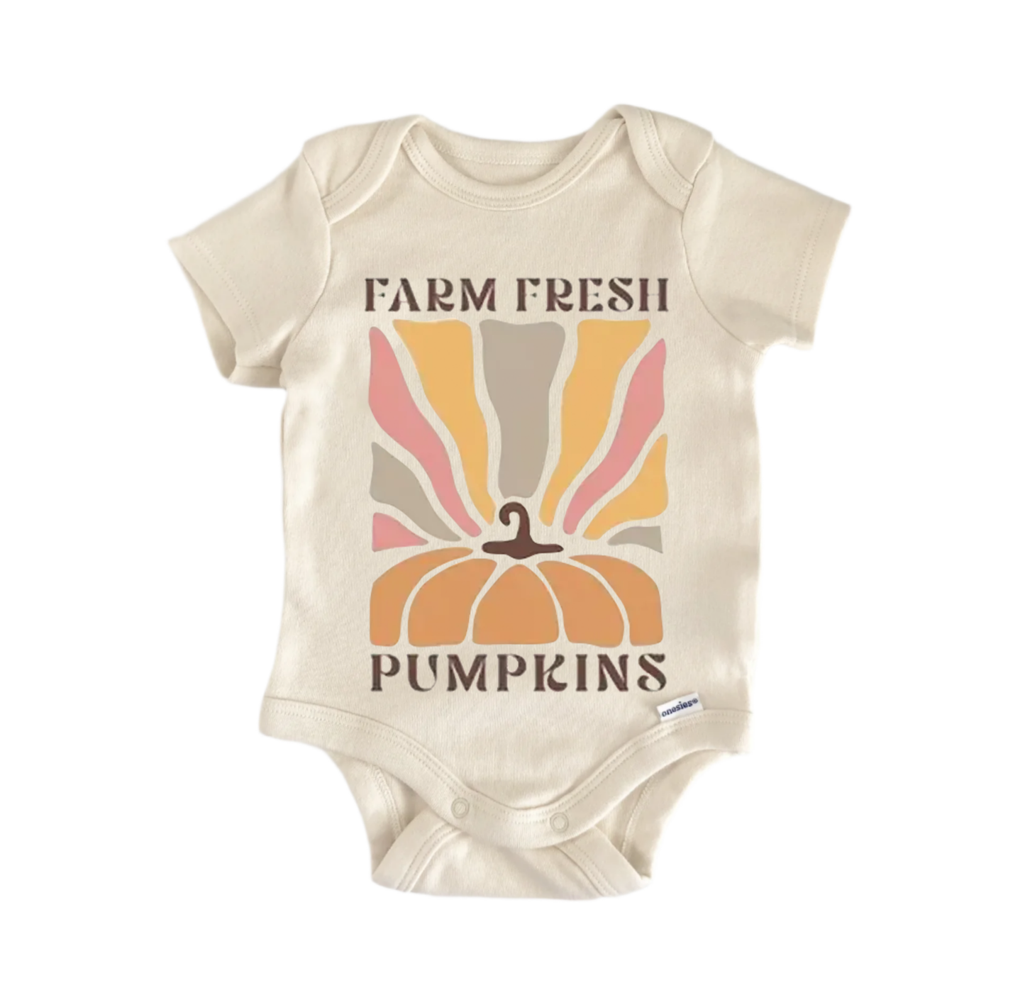 Farm Pumpkin Retro Fall Newborn Baby Onesie® Bodysuit