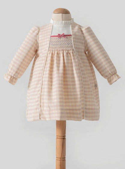 Baby Girl Smocked Gingham Dress – Blush Pink