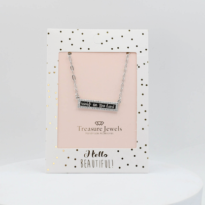 Silver Wait on the Lord Necklace