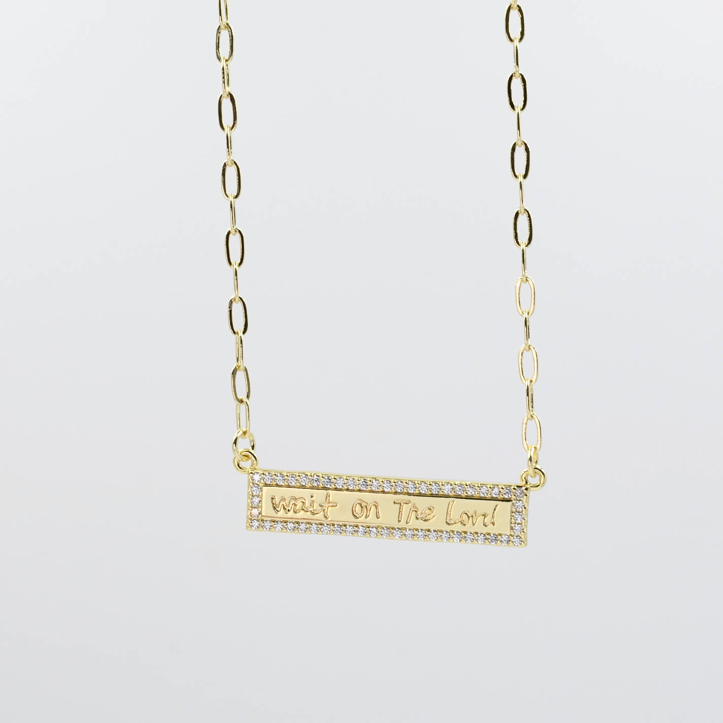 Wait on the Lord Gold Necklace