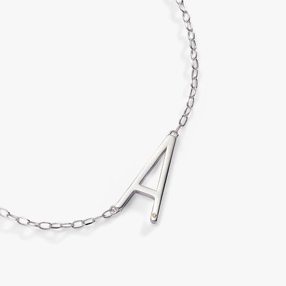 Initial A Precious Elongated Necklace