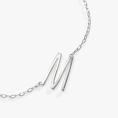 Initial M Precious Elongated Necklace