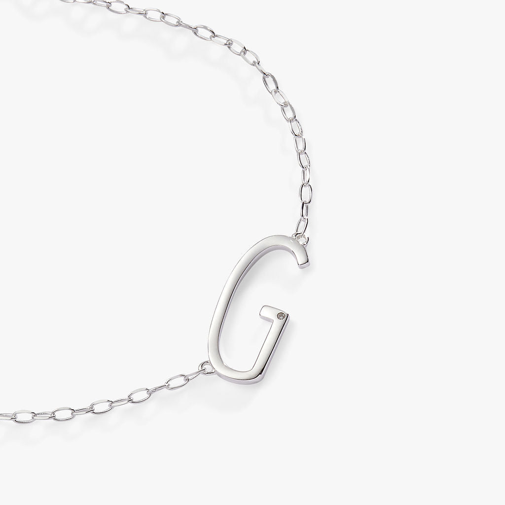 Initial G Precious Elongated Necklace