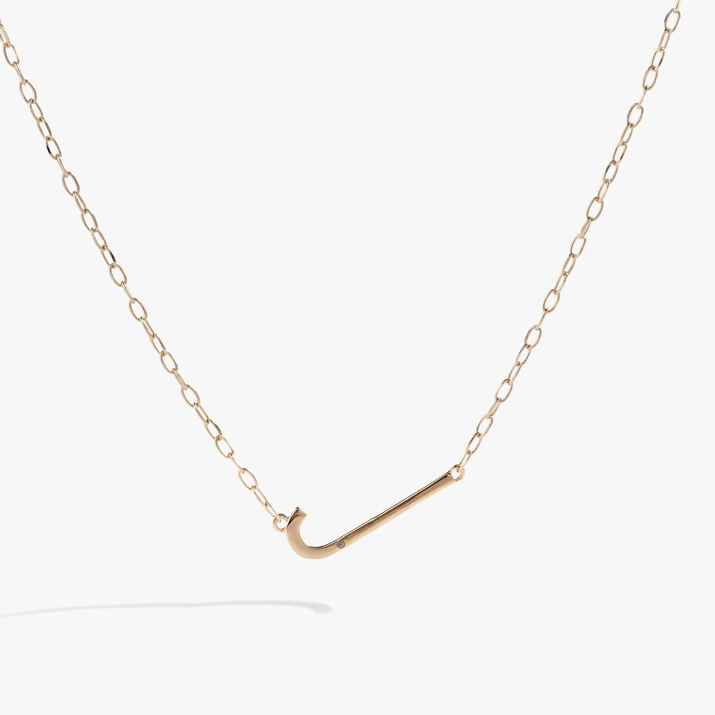 Initial J Precious Elongated Necklace