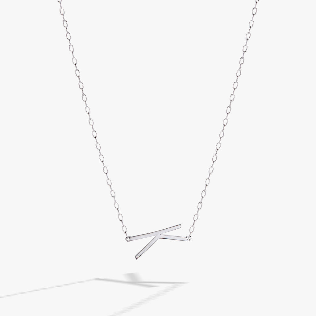 Initial K Precious Elongated Necklace