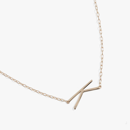 Initial K Precious Elongated Necklace