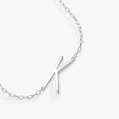 Initial K Precious Elongated Necklace
