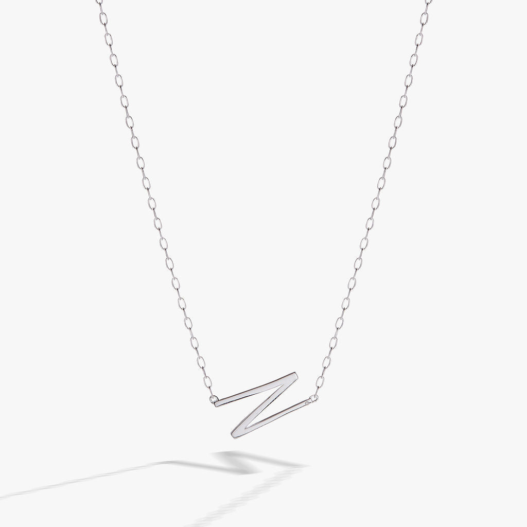 Initial N Precious Elongated Necklace