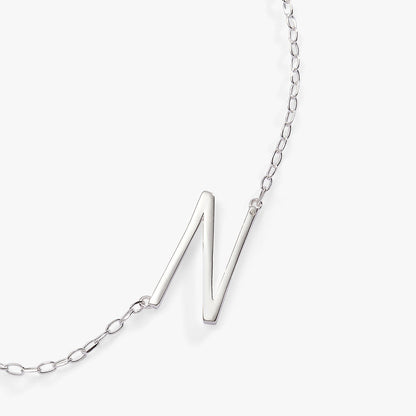 Initial N Precious Elongated Necklace