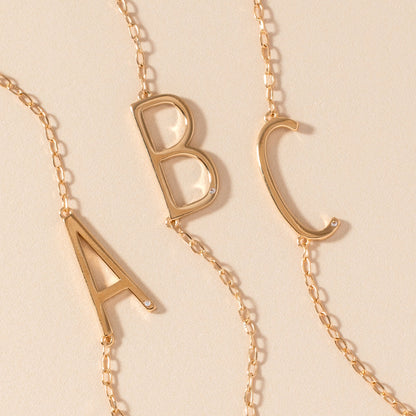 Initial A Precious Elongated Necklace