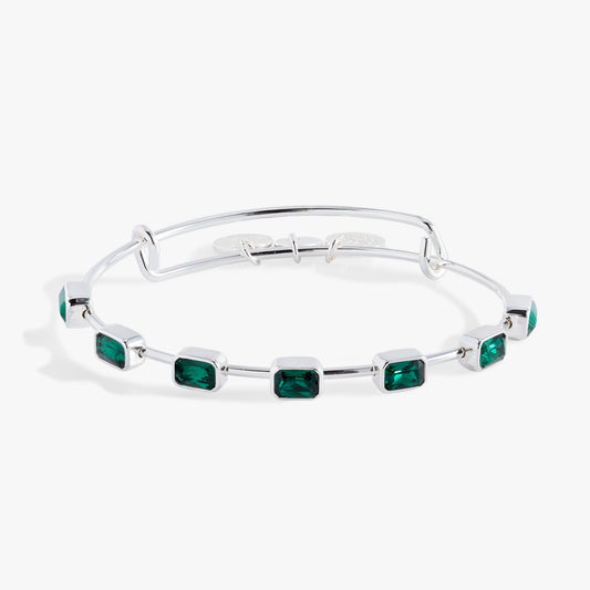 May Birthstone Emerald Cut Bangle