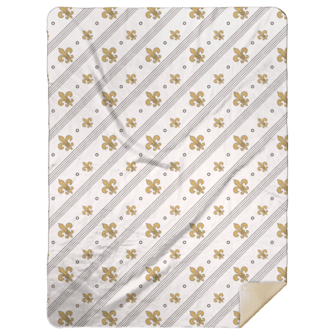 Fleur De Lis Plush Throw Blanket 60x80