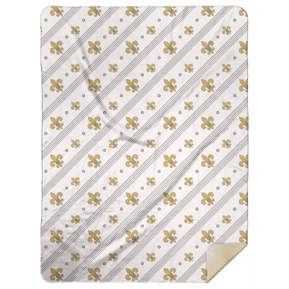 Fleur De Lis Plush Throw Blanket 60x80