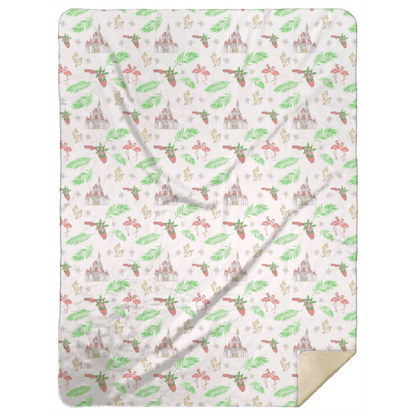 Florida Pink Plush Throw Blanket 60x80 Nostalgic Hometown Keepsake
